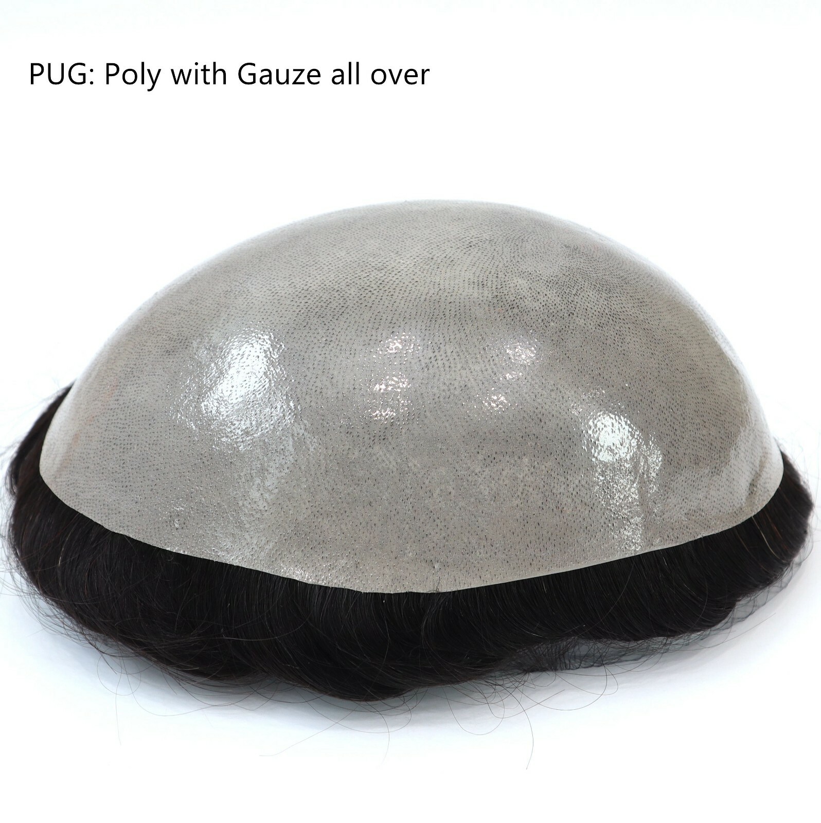 Natural Mens Toupee Human Hair Replacement System Poly Gauze Skin Hairpiece 8×10