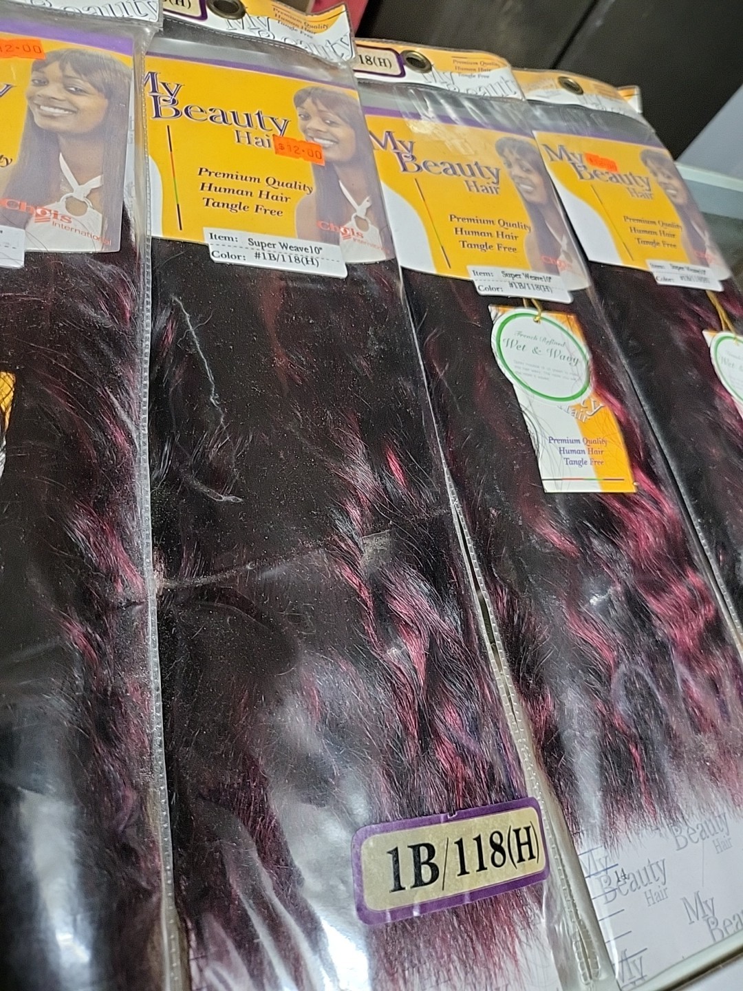 Human Hair Wet And Wavy Weqve Hair Colour 1b/118 4pk