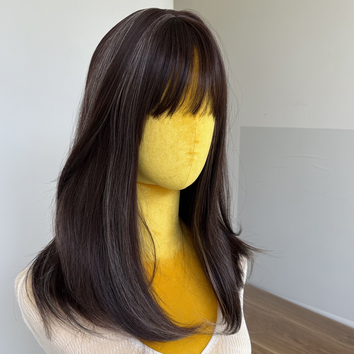 Synthetic Hair Cosplay Party Wig With Fringe Straight Mixed Brown blonde