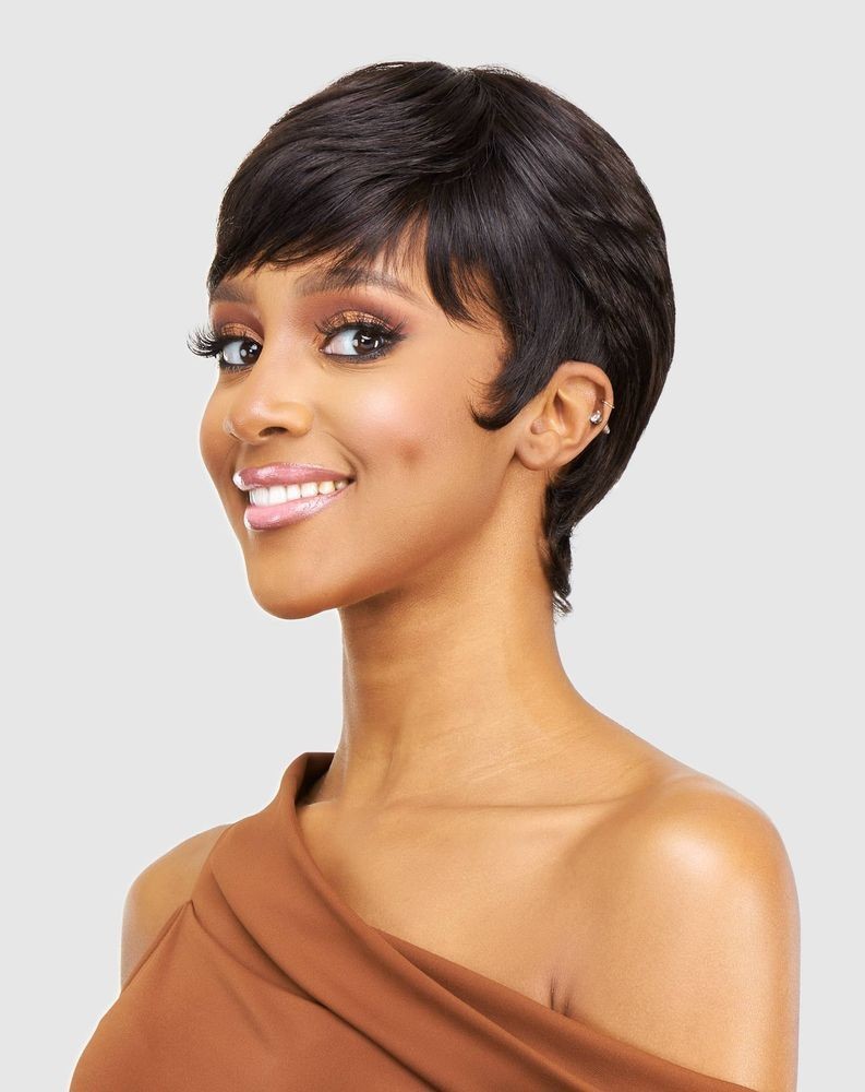 Vixen Wig Vanessa 100% Human Hair Adult HH CHI Short GRAY Color 44 NEW in Box