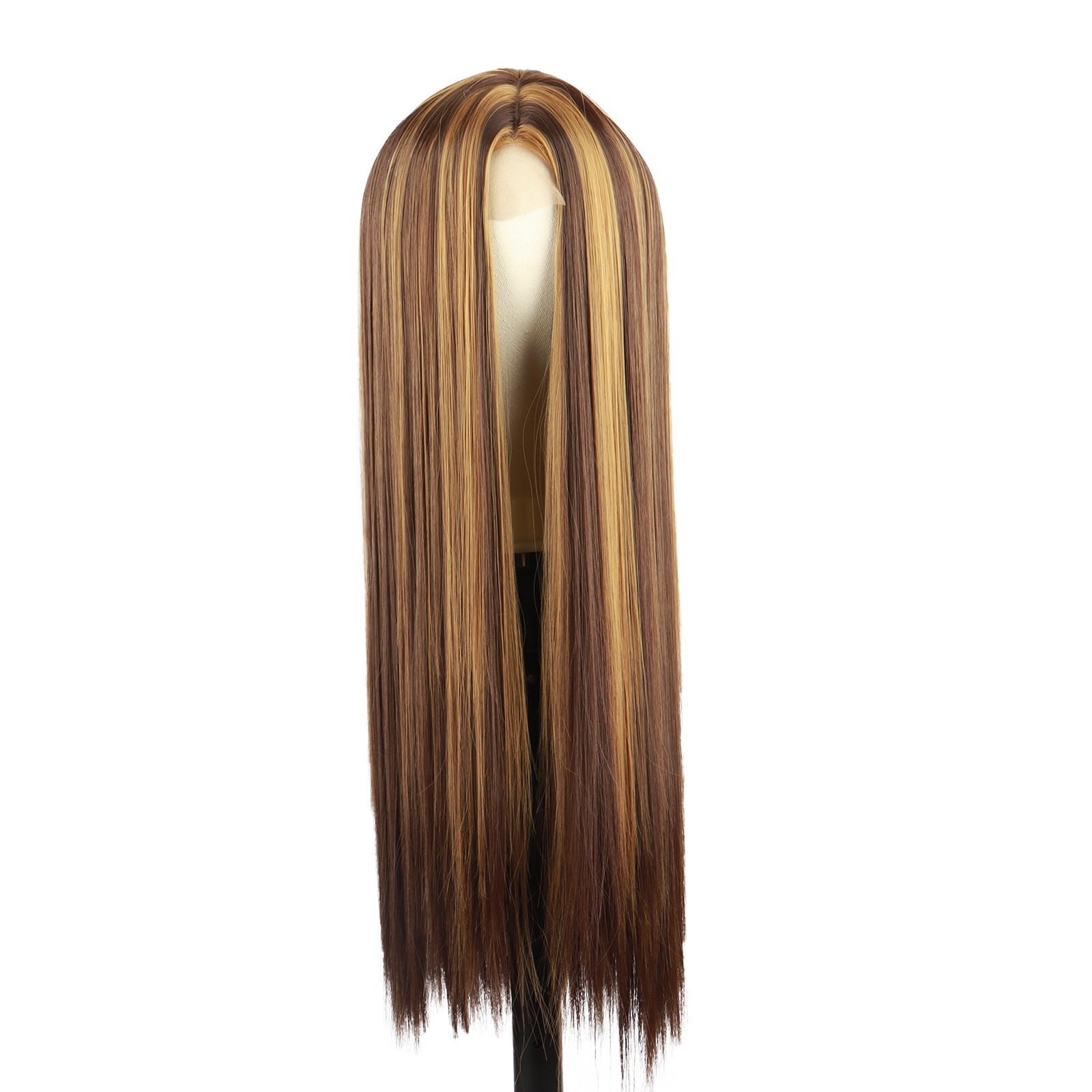 Piano Color Long Straight Synthetic Lace Wig Full Head Wig Wholesale for Women