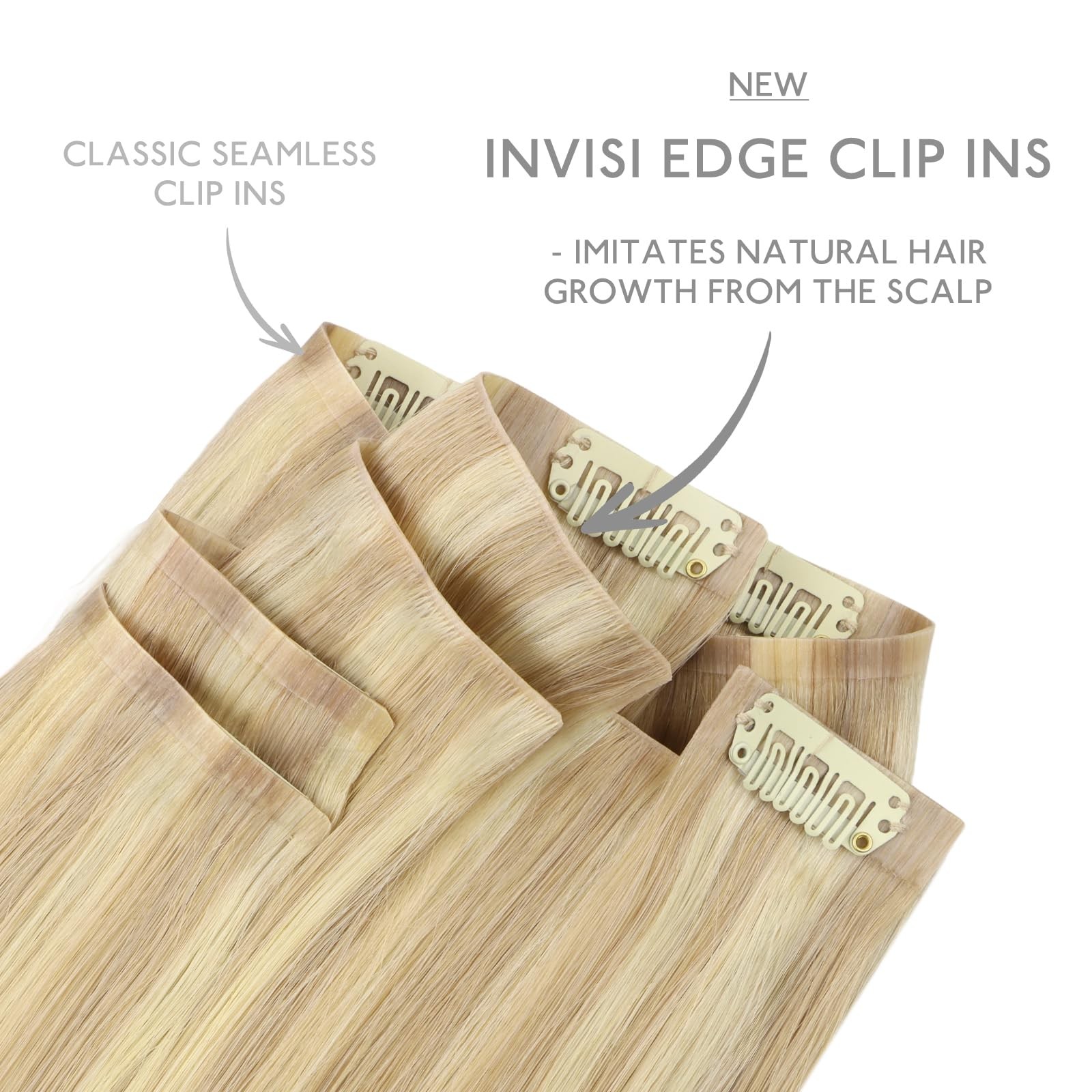 Wennalife Invisi Seamless Clip In Hair Extensions Real Human Hair 12 Inch 80G