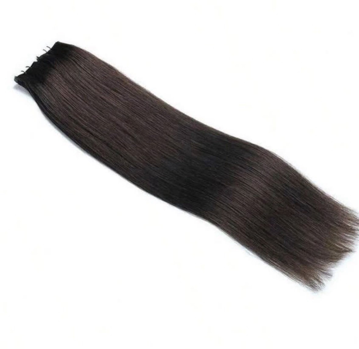 Human Clip-In Tape-In Weft Straight Hair Extension Bundle Dark Brown