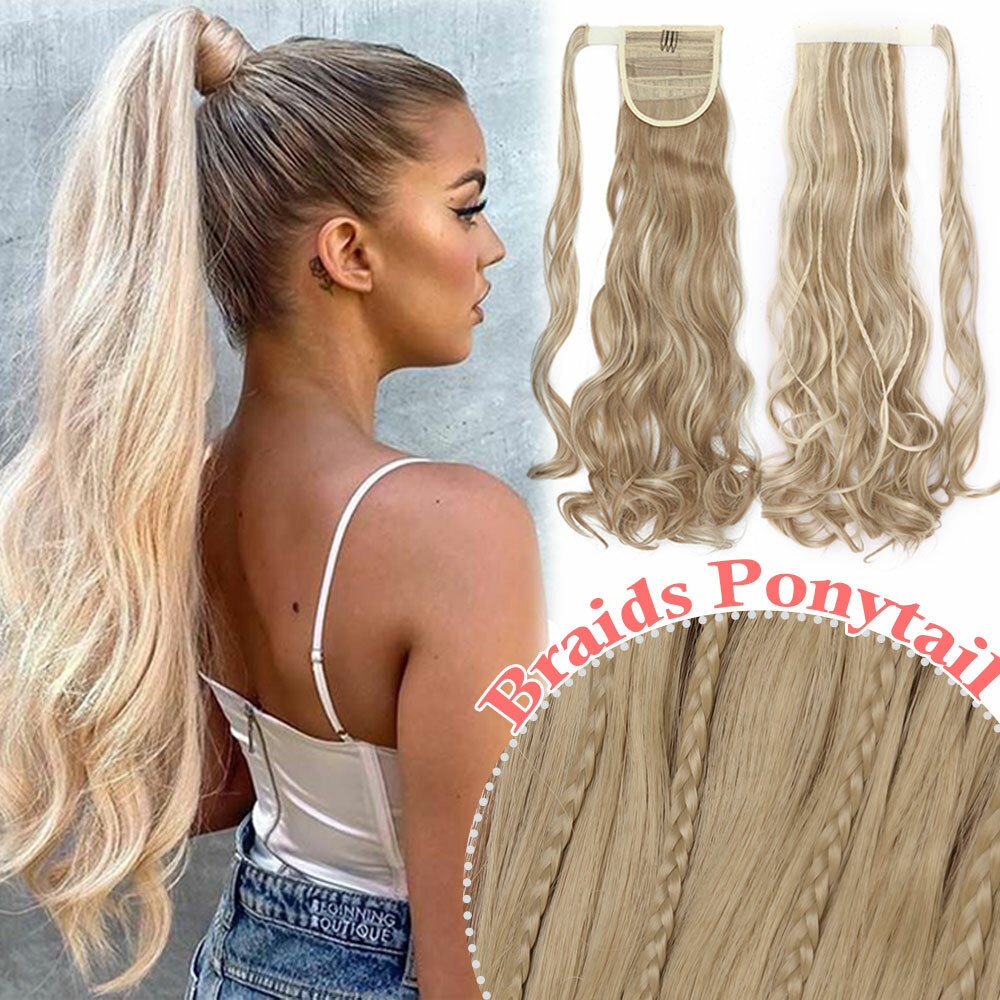 1Pcs Hair Ponytail Clip In Hair Extensions Wrap Around Pony tail Long as Human H
