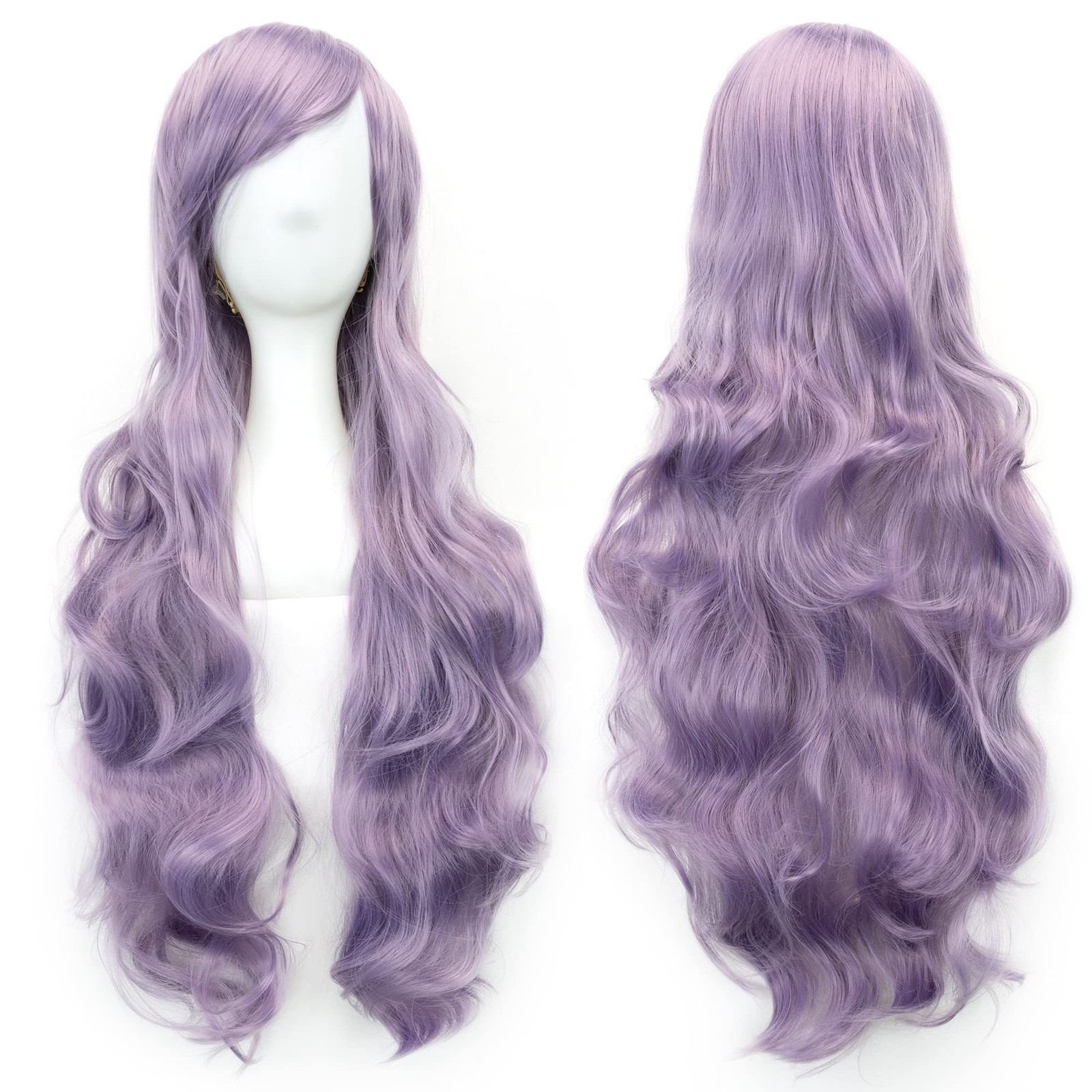 80cm Long Curly Natural Hair Cosplay Wig with Bangs Colorful Halloween Costum…