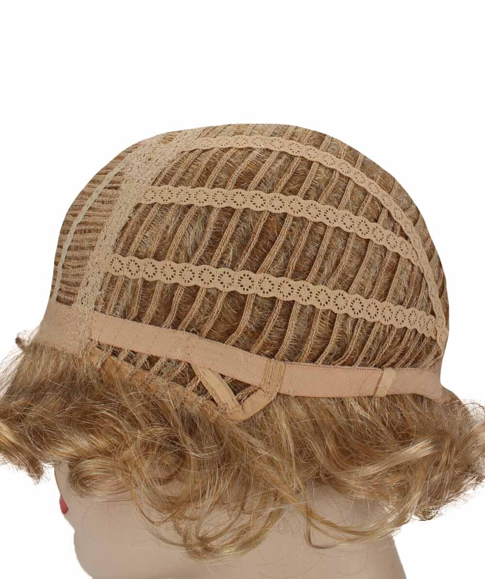 Monroe – Curly Kanekalon Synthetic Fiber Full Wig, 4 – 4.5 in, Strawberry Blonde