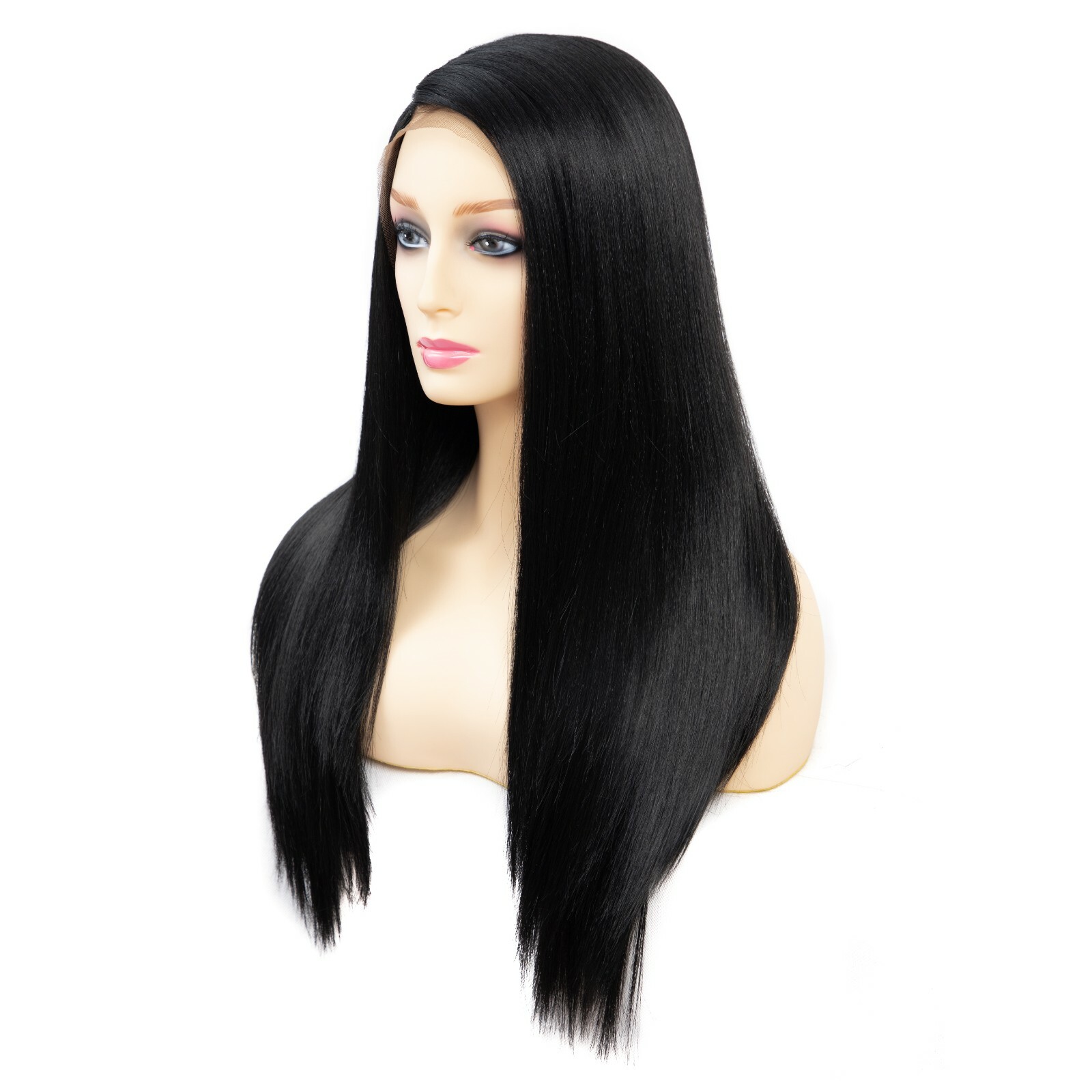 Onedor 24″ Kanekalon Hair 130% Density Straight Lace Front Side Part Long wig