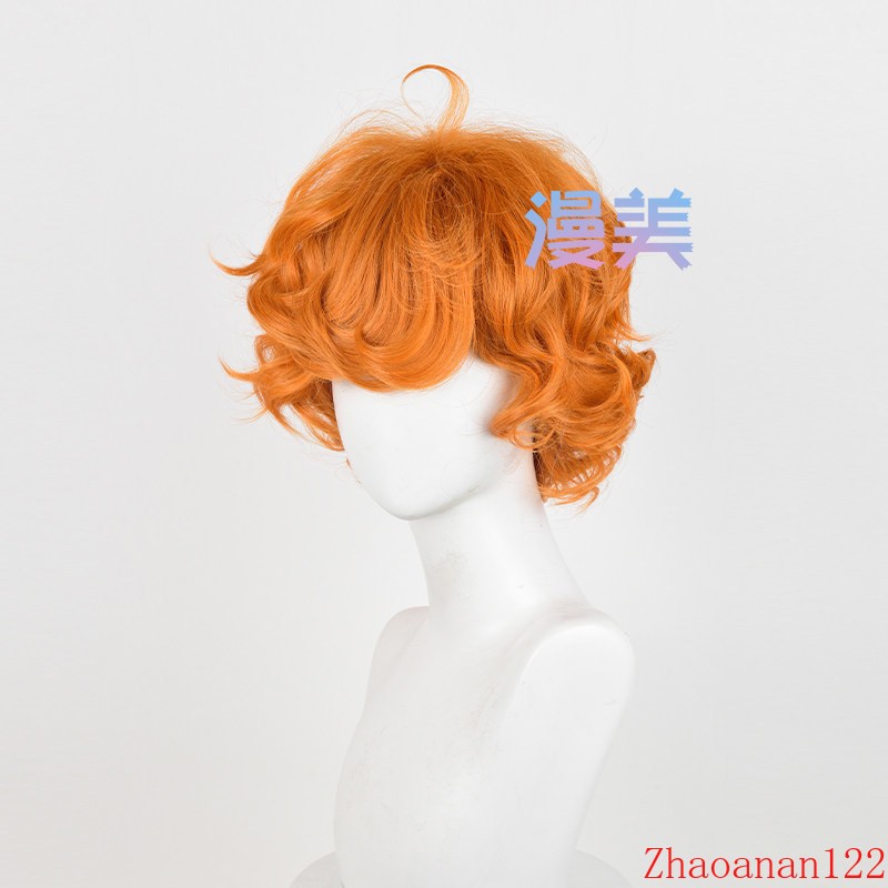New Anime Panty Stocking Brief Cosplay Wig Orange Yellow Short Curly Wavy Wig