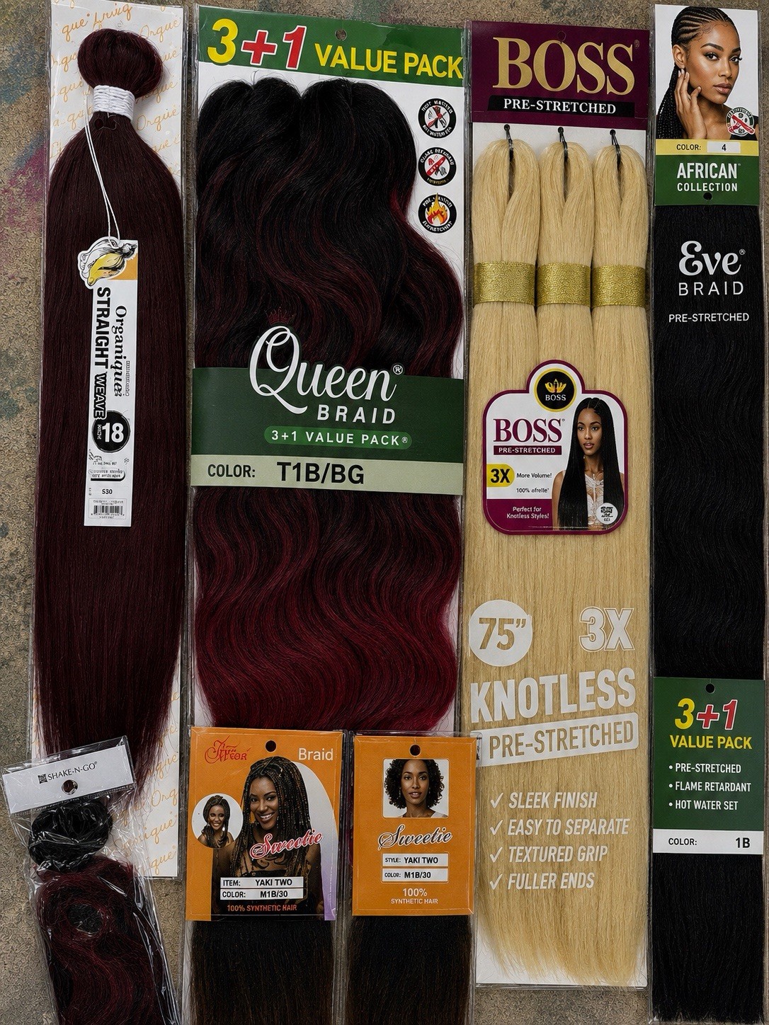 Mixed Hair Extension Braiding Hair Lot Kanekalon Bobbi Boss Yaki Jumbo Weave