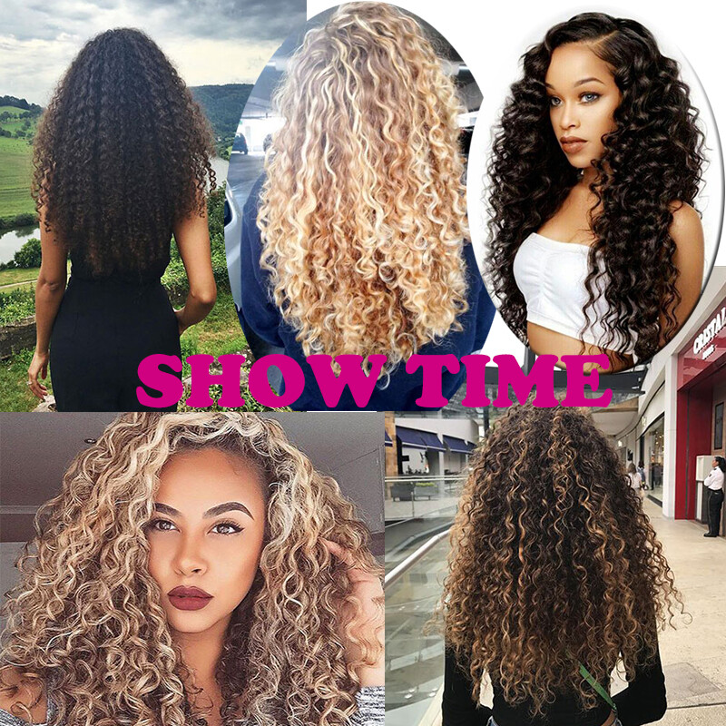US Curly Water Wave Braids Twist Crochet Braiding Hair Extensions Ombre as Human