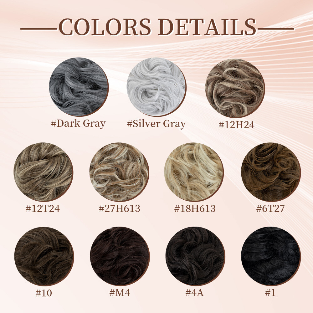US Messy Curly Hair Buns Claw Clip Scrunchie Updo Hair Extension Clip in Chignon