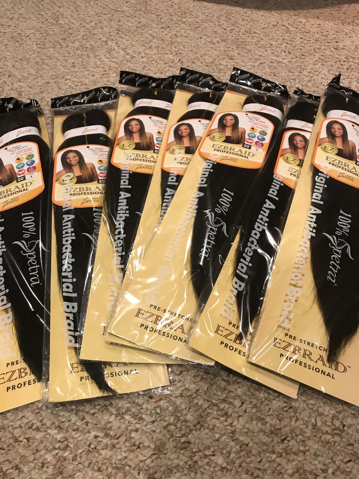 EZBRAID I&I Hair 100% Spectra Pre-Stretched 20” Color 4 Medium Brown Lot Of 7.