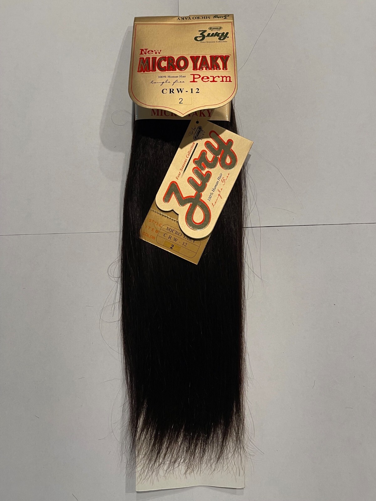 2Packs of Zury 100% Human Hair Weaving Micro Yaky Perm 12 inch color #4