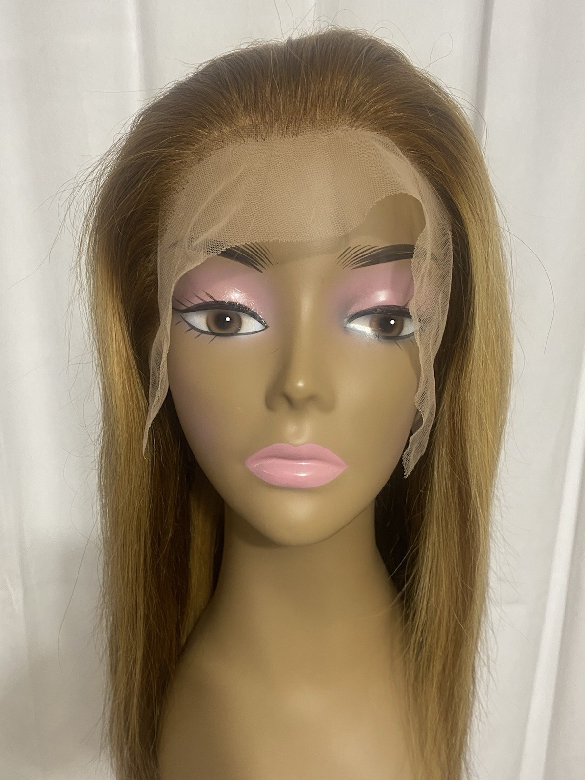 24 Inch 4/27 Ombre Honey Blonde Highlight 13×4 HD Lace Front Wig Human Hair M/L