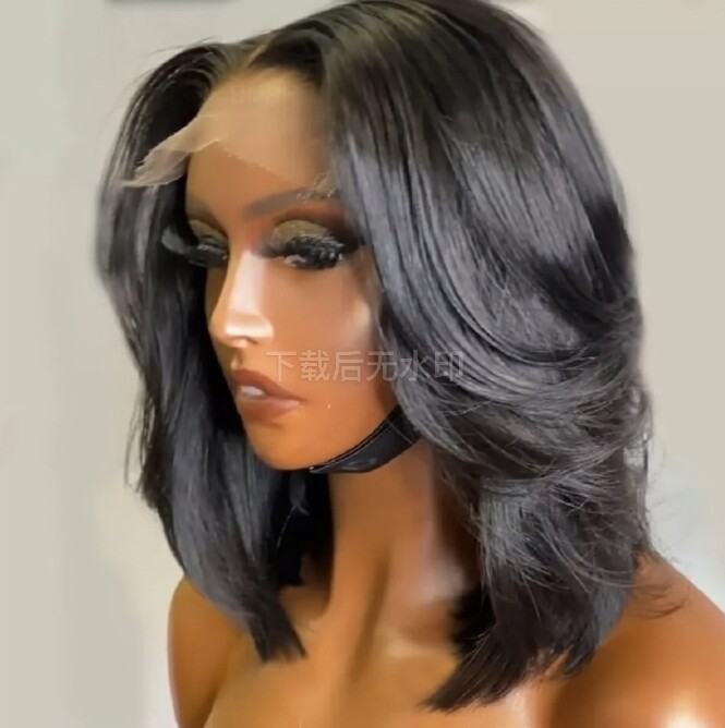4×4 Lace Front Human Hair Wig for Women Middle Part Short Bob Cut