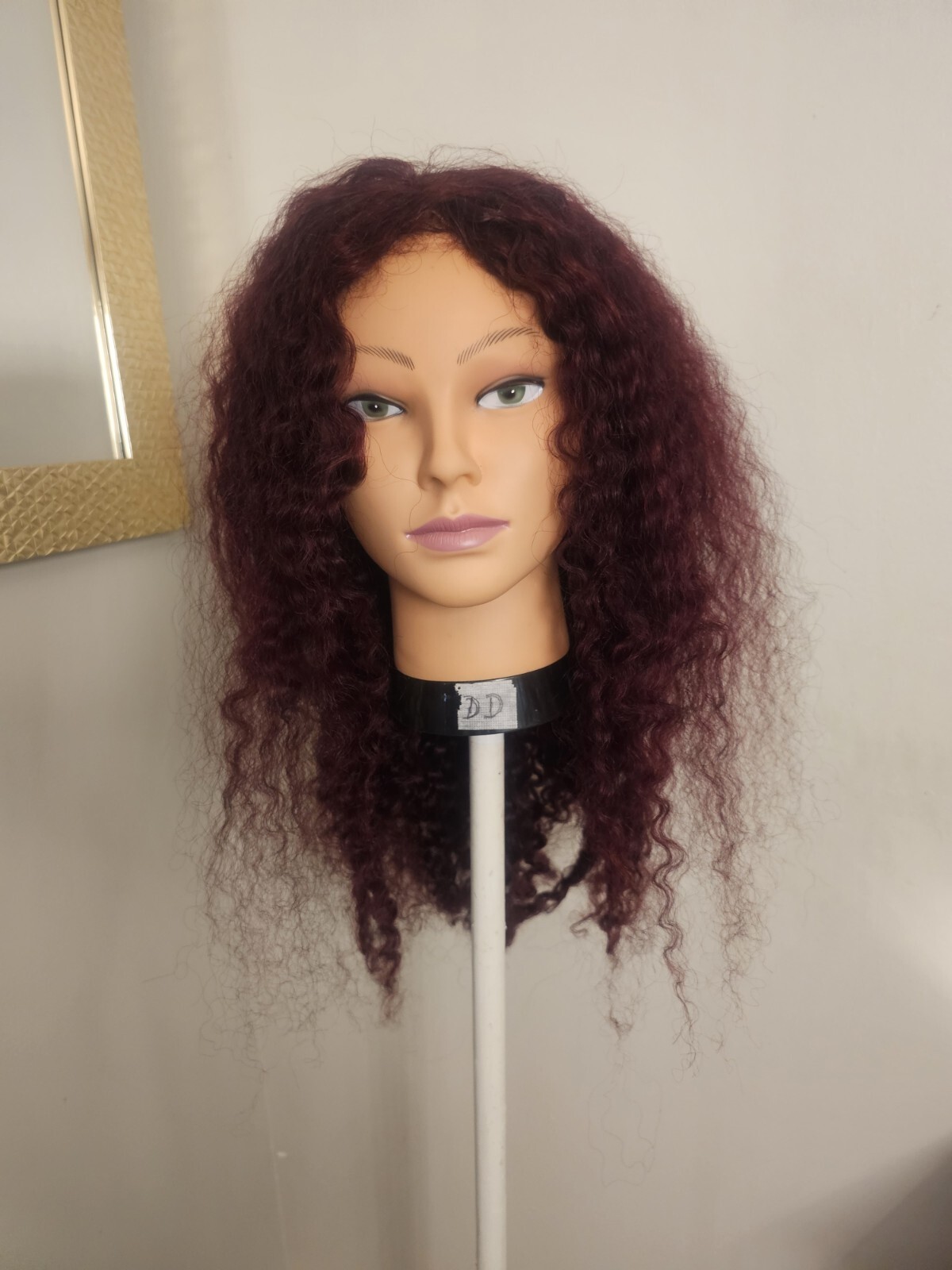 High Quality regular Top Reddish 24″wavy curly 150% Virgin Human Hair Lace Wig
