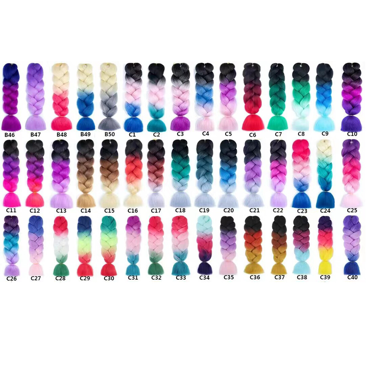 1 Pack 100g 24Inch Synthetic Hair Braids Hair Crochet Braiding Hair Extensions