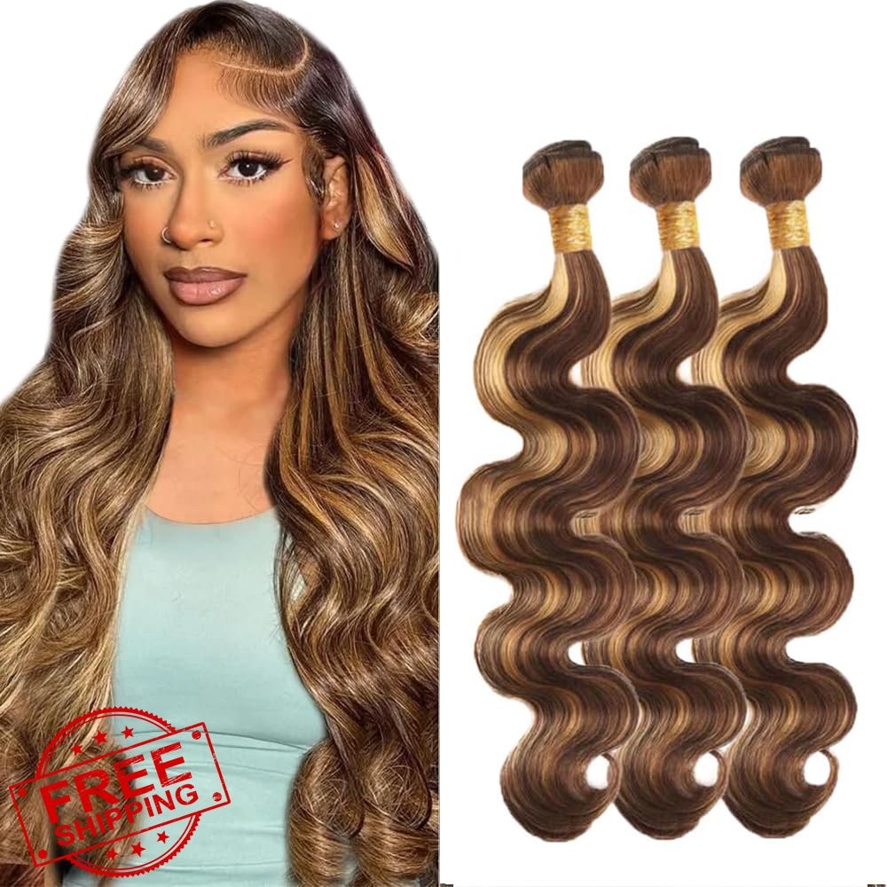 NerriHou P4/27 Highlight Brown Body Wave 28-32 Inch