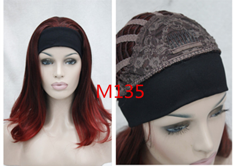 Women Straight Wig Ladies Daily 3/4 Headband Half Wig Natural Hair Cosplay Wig