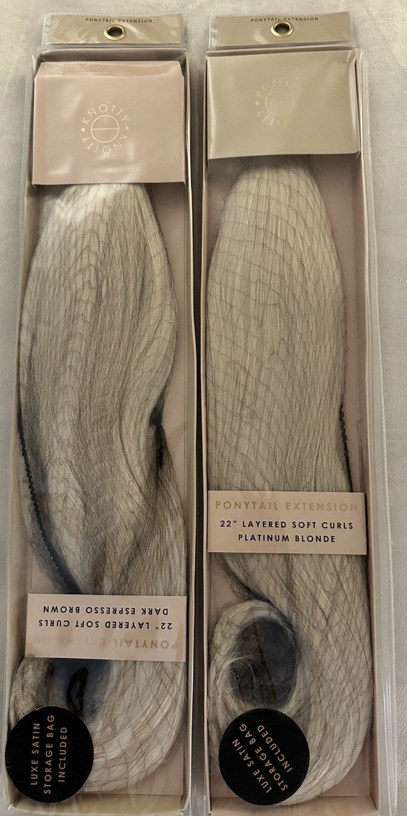 Vegan Synthetic Drawstring Clip Ponytail Extensions 22” Set Of 2 MSRP $96