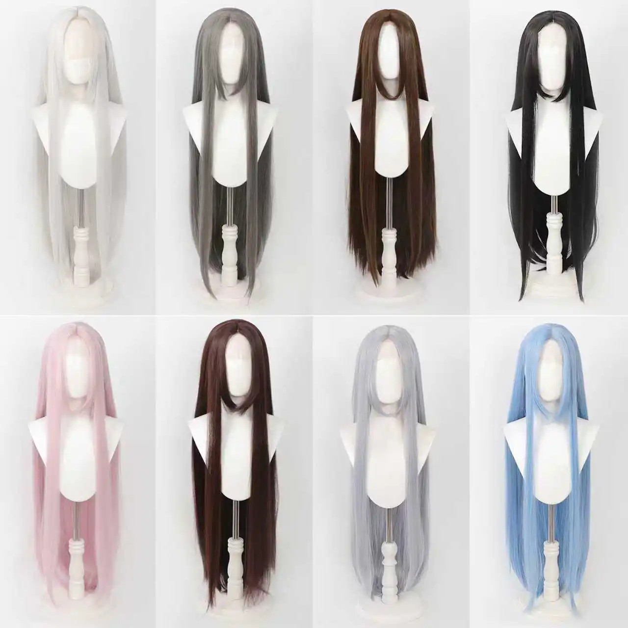 100Cm Long Straight Universal Hand Hooked Lace Front Wig Synthetic Hair Wig for
