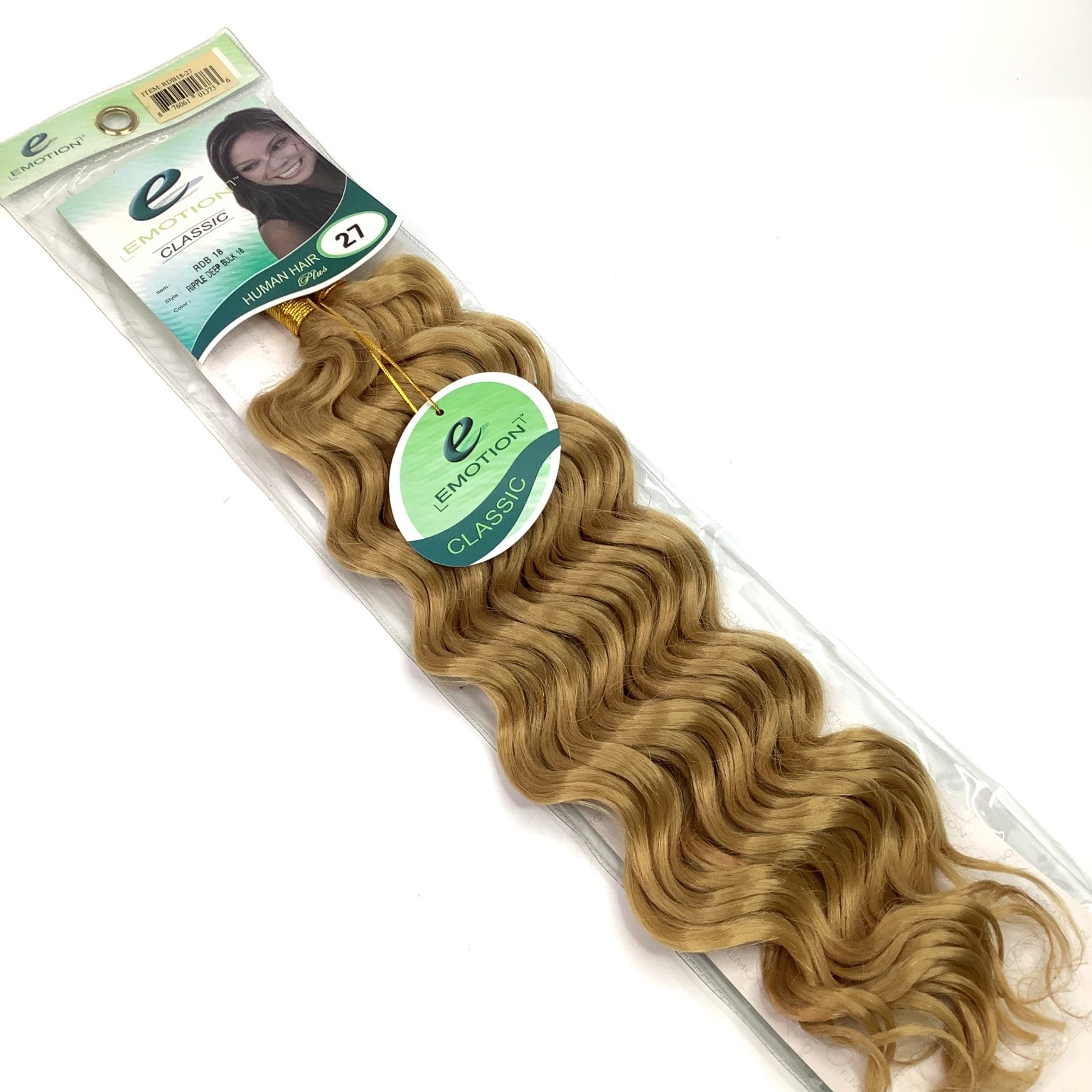 EMOTION RDB-18 Ripple Deep Bulk Human Hair Extension Color 27 18″ Braiding