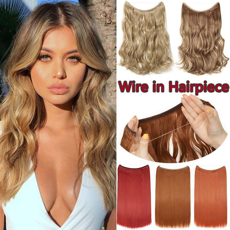 Softs Natural Hidden Wire Hair Extensions Big Wavy Thick Hairpiece Secret Band L