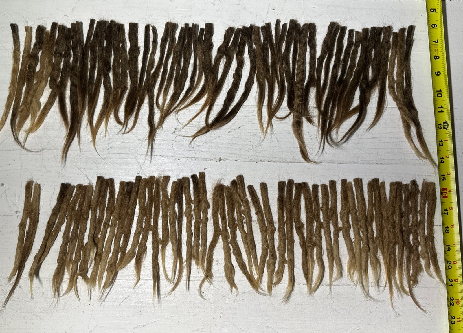 99 Crocheted Paintbrush Tip Human Hair Dreadlocks Caucasian 5”-9” Blonde