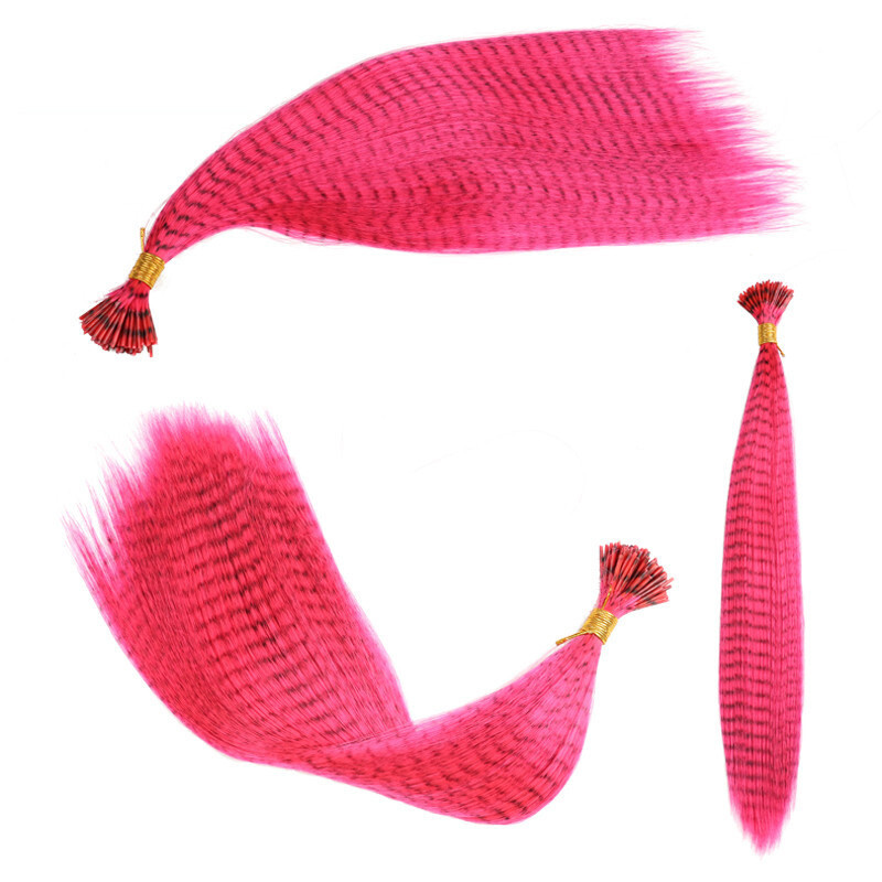 Wig Colorful Feather High-Temperature Fiber Feather Stripe Hair