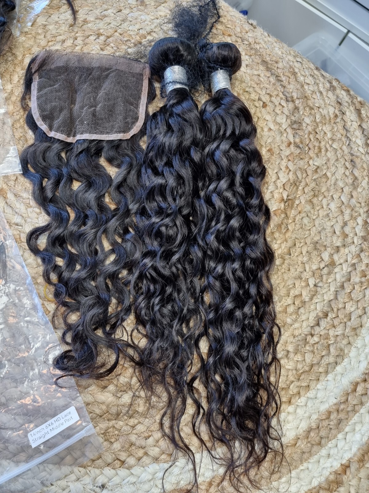 12A PERUVIAN VIRGIN HUMAN HAIR 22+24&18INCH 5X5 HD LACE CLOSURE WATER WAVES 260g