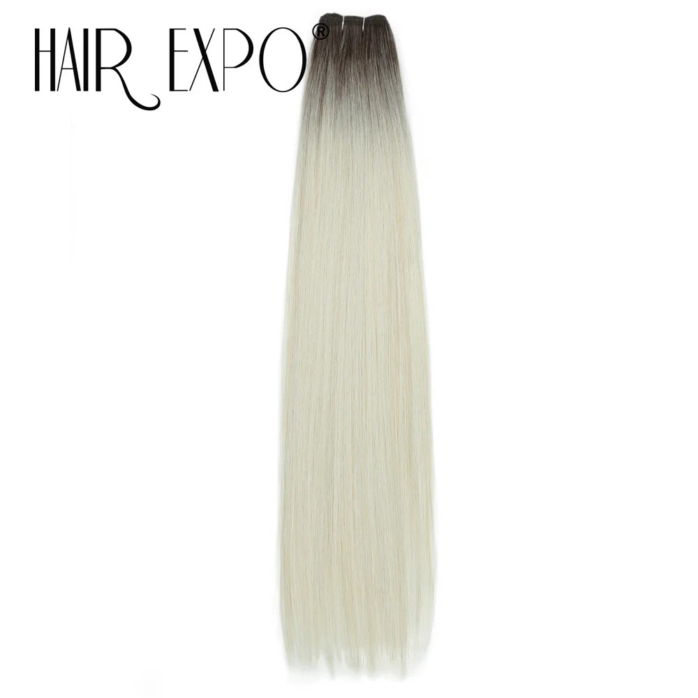 Smooth Long Ombre 26Inch Synthetic Yaki Straight Hair Bundles 150g Natural Hair