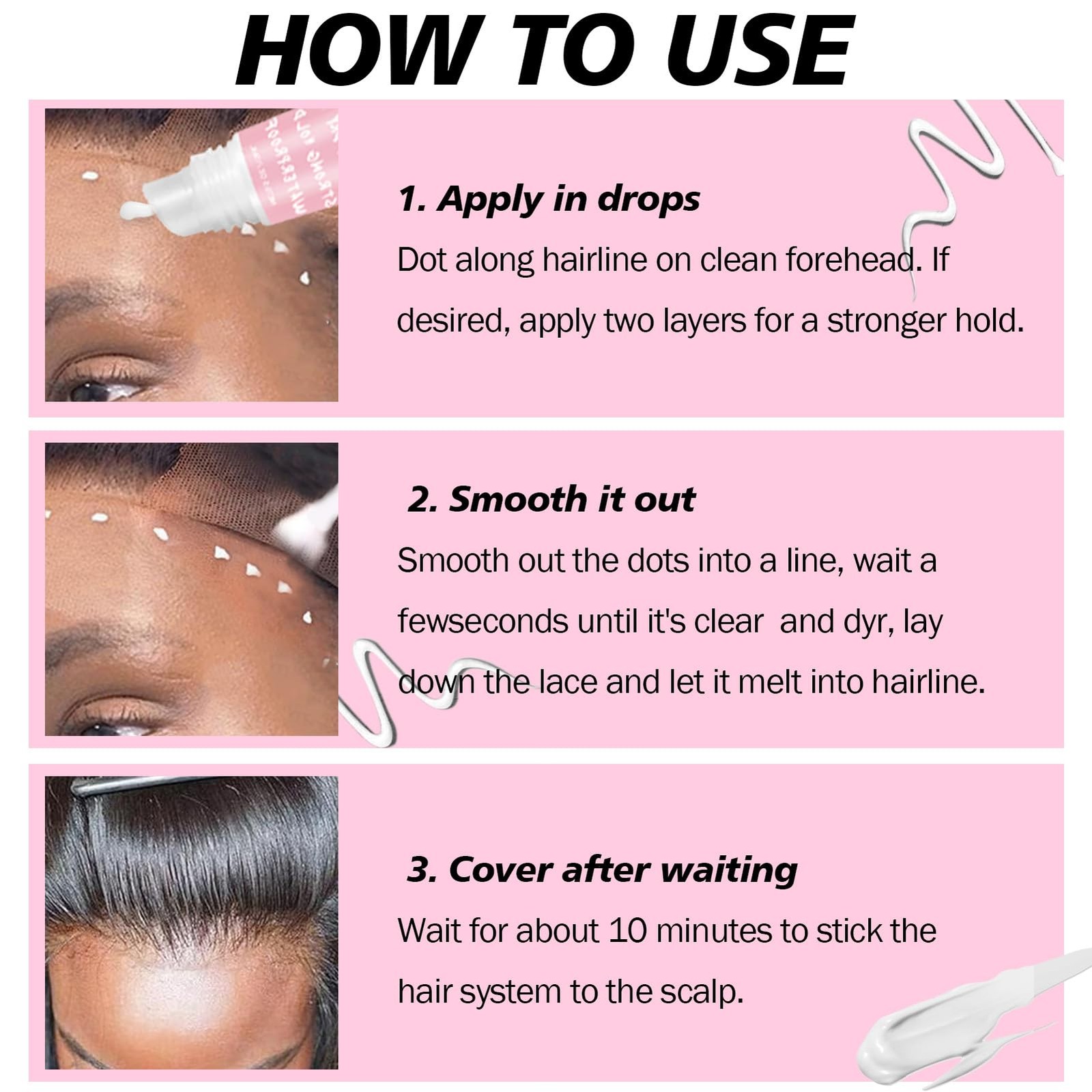 Wig Glue for Lace Front Lace Wigs, 0.5 OZ Waterproof Lace Front Wig Glue for …
