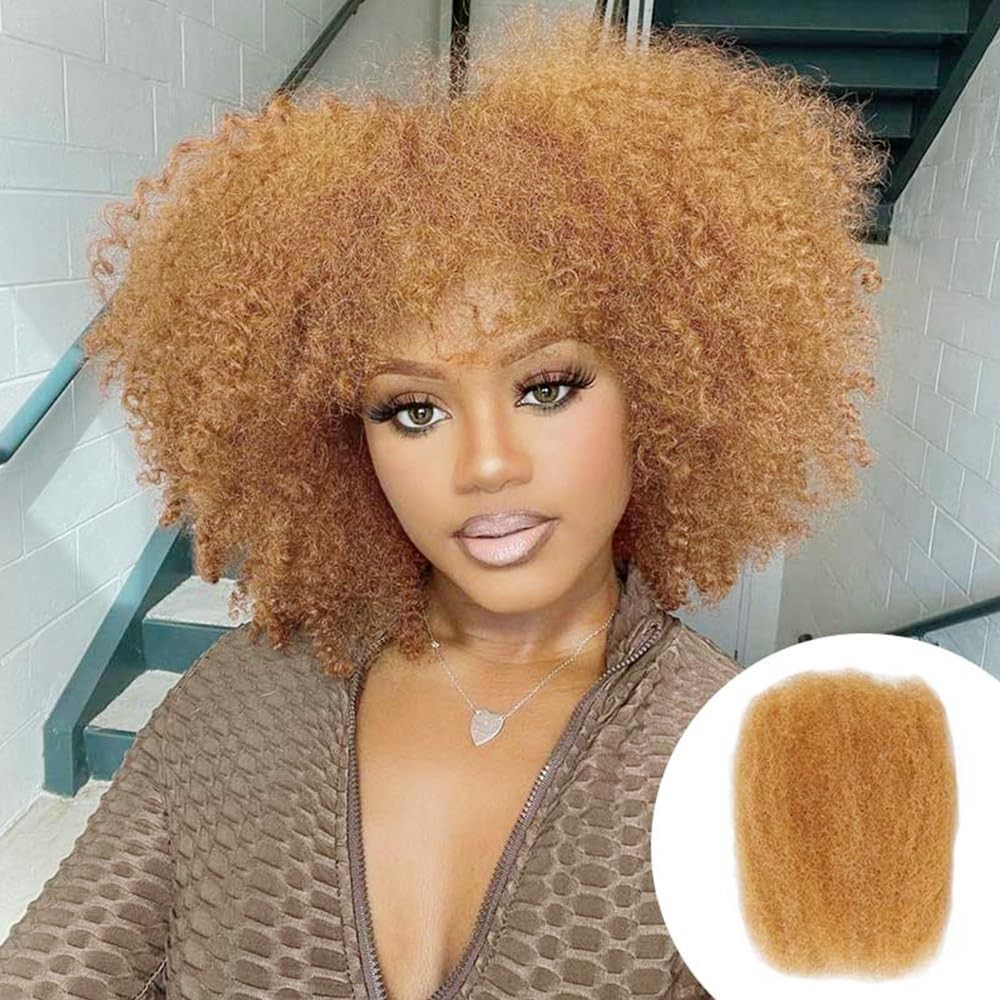 Soft Afro Kinky Human Hair Bulk for Dreadlock Extensions – Honey Blonde Style