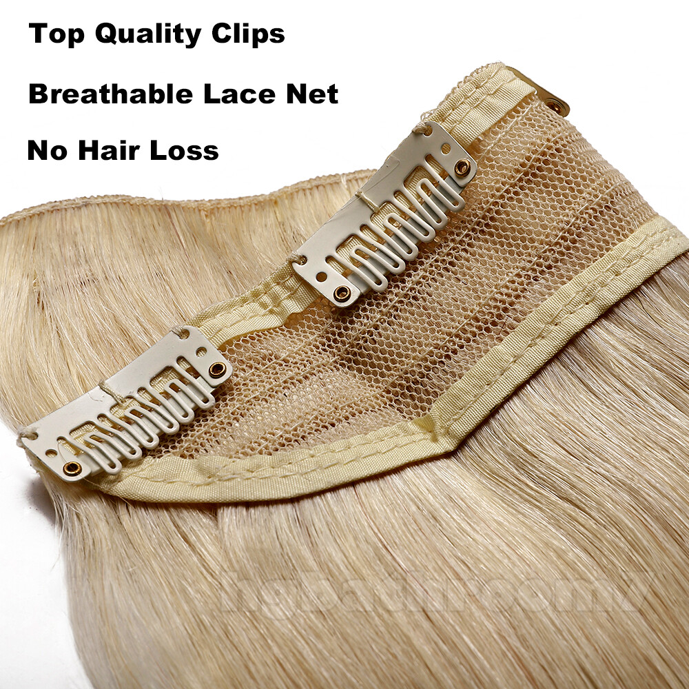 One Piece Clip In 100% Remy Human Hair Extensions Highlight Thick 3/4 Full Head1