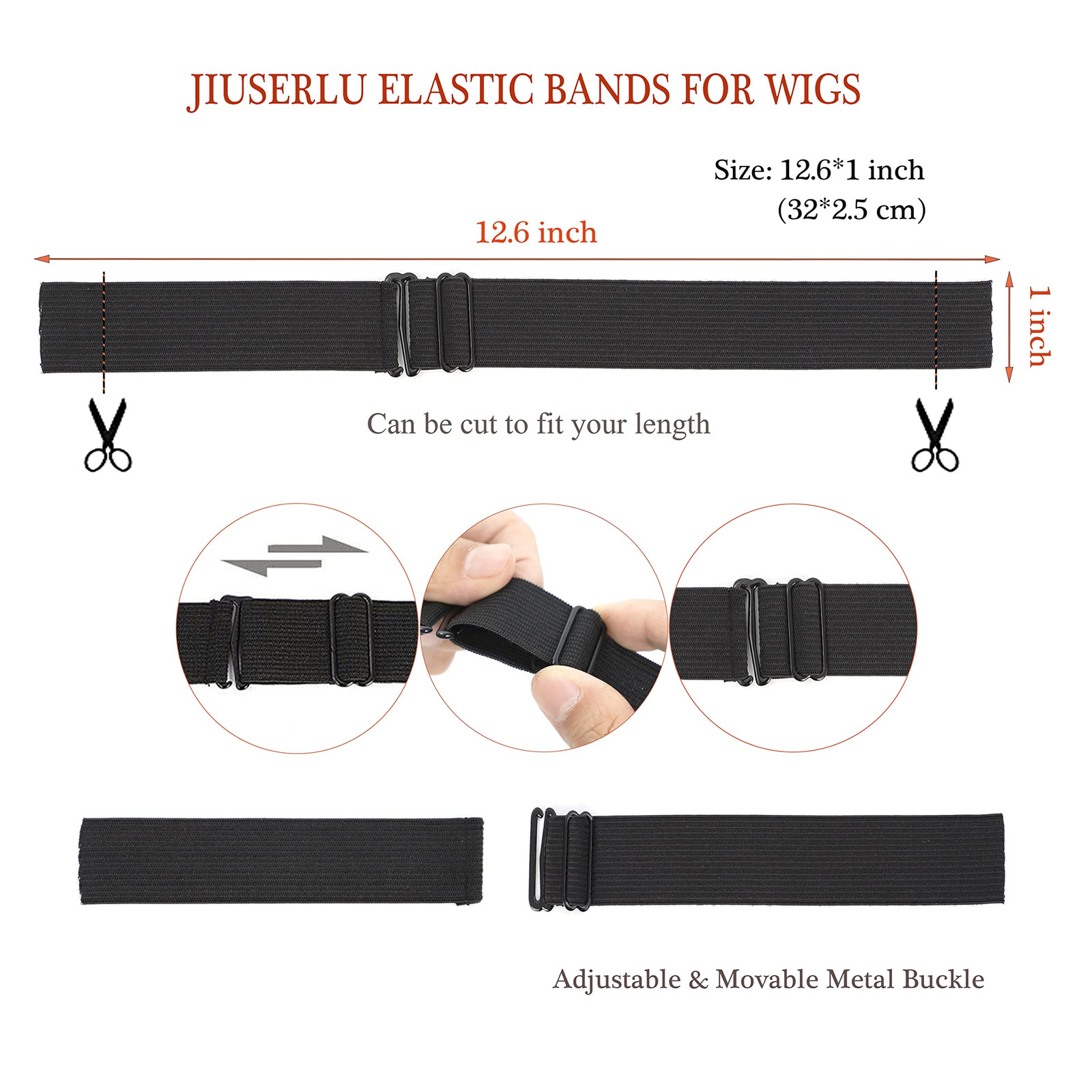 10PCS Elastic Bands For Wig Adjustable Elastic Band For Wigs Adjustable Wig B…