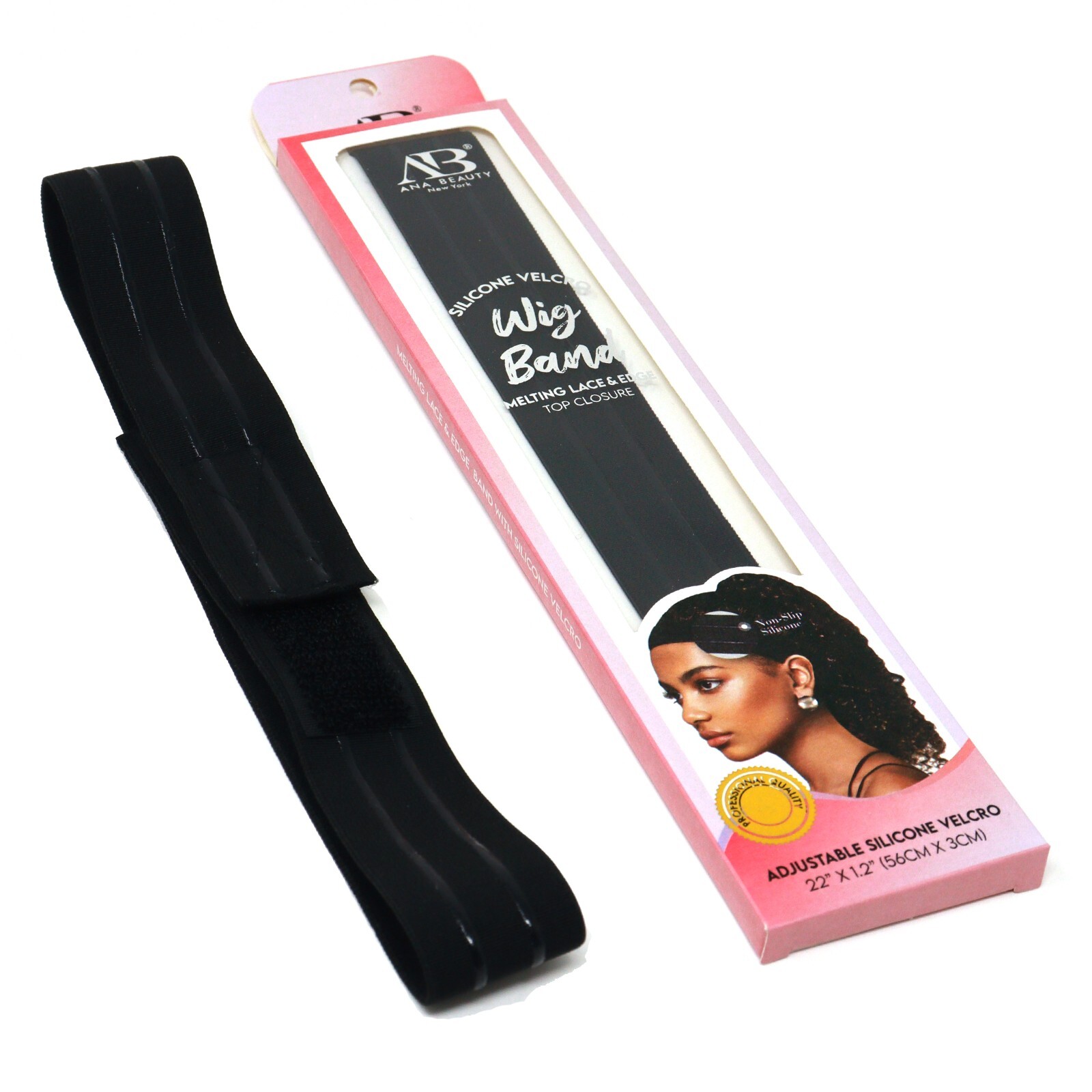 Ana Beuty Silicone Non-Slip Elastic Wig Band with Adjustable Closures-2pcs