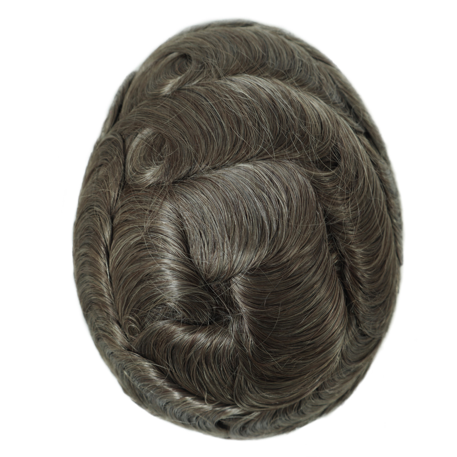Toupee for Men Human Hair Replacement System Injection Skin Brown Hair Piece #7