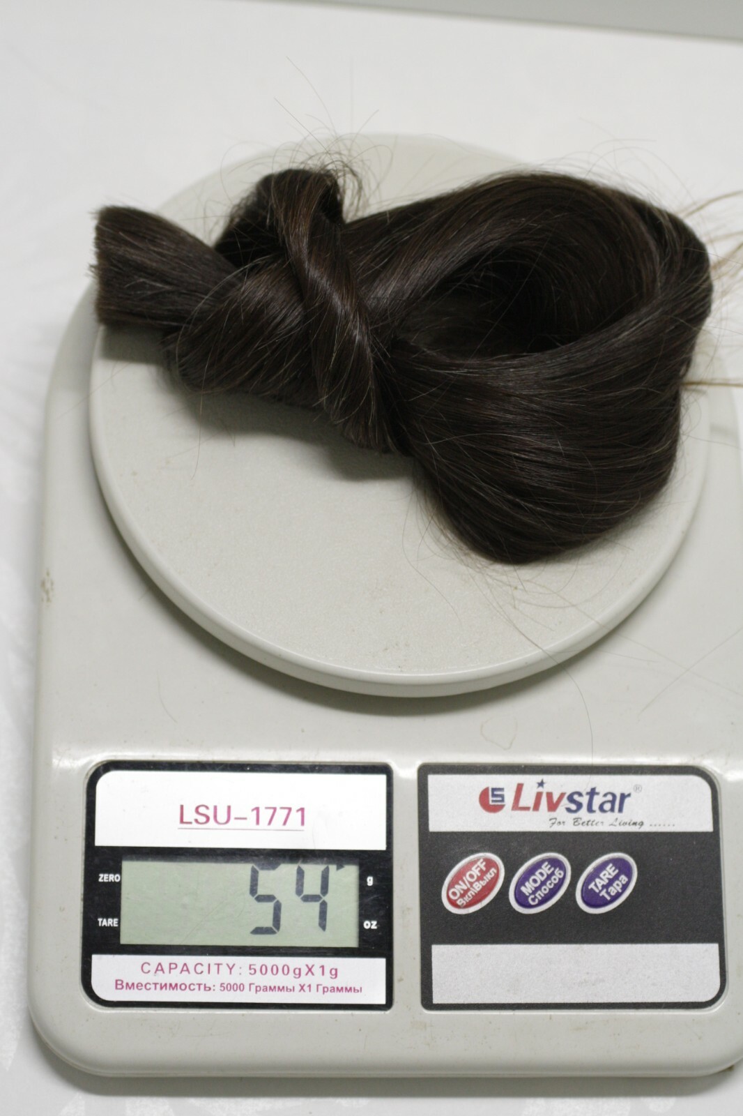 LUX with GRAY THIN Natural Ukrainian Slavic Hair Extension 55cm/21,7″ 54gr/1,9oz