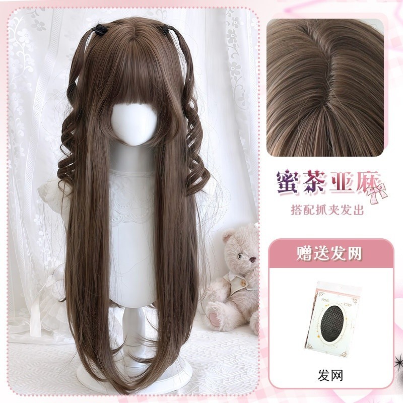 Japanese-style Harajuku long straight hair Lolita wig cos Princess