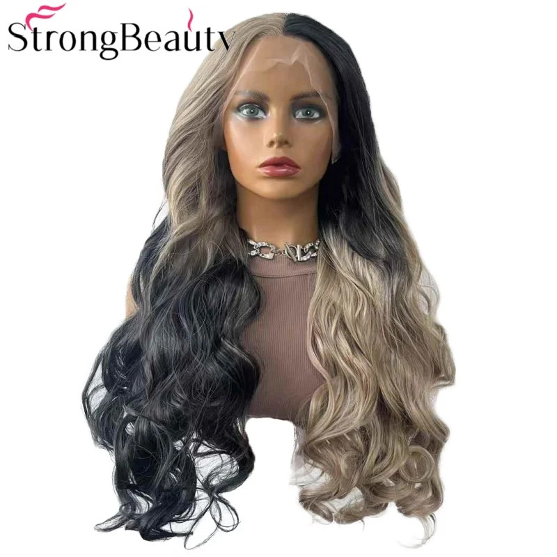 StrongBeauty Long Lace Front Wigs Synthetic Wavy Women Wig Heat Resistant Hair