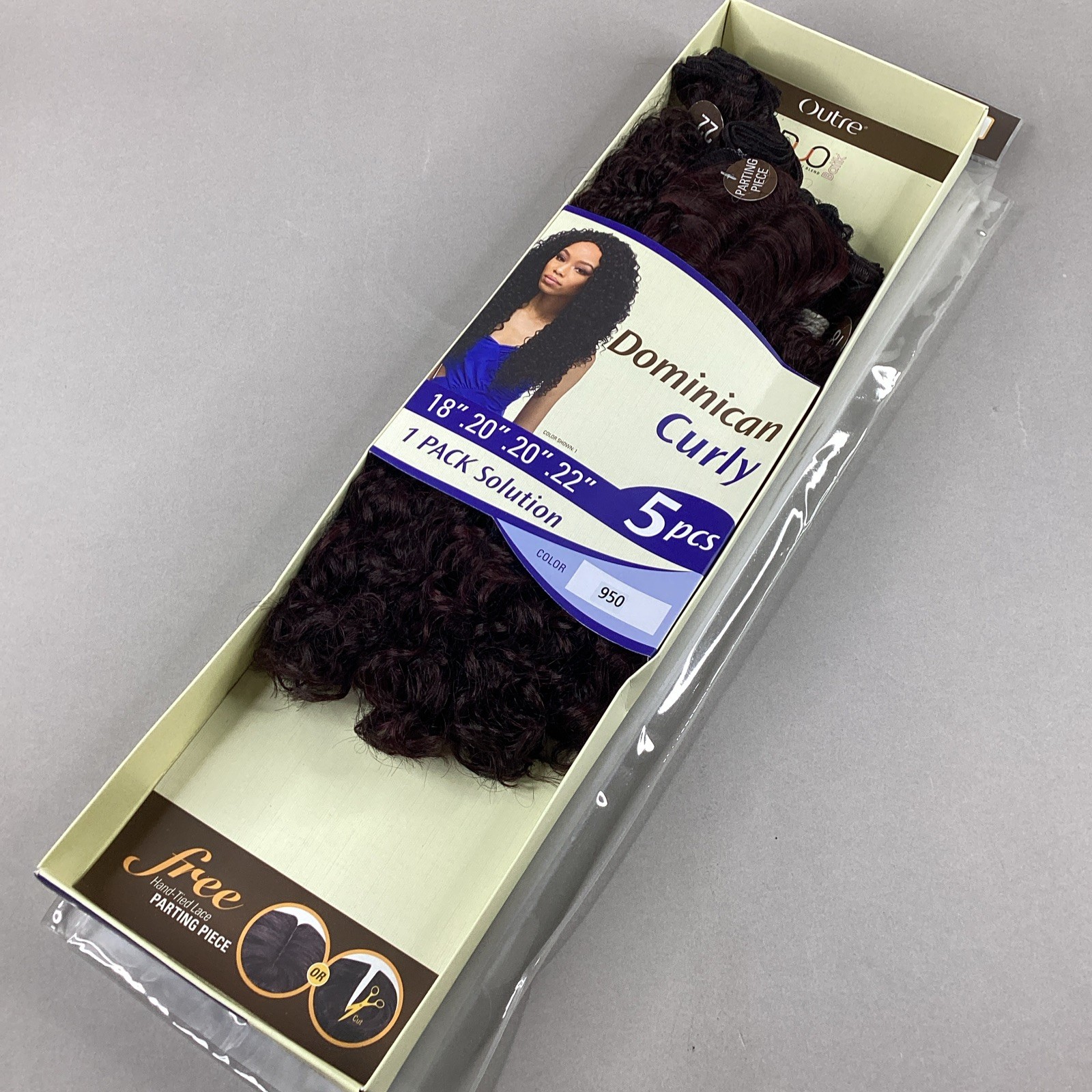 Dominican Curly #950 Burgundy 18″-22″ 5pcs Batik Duo Synthetic Hair Extensions