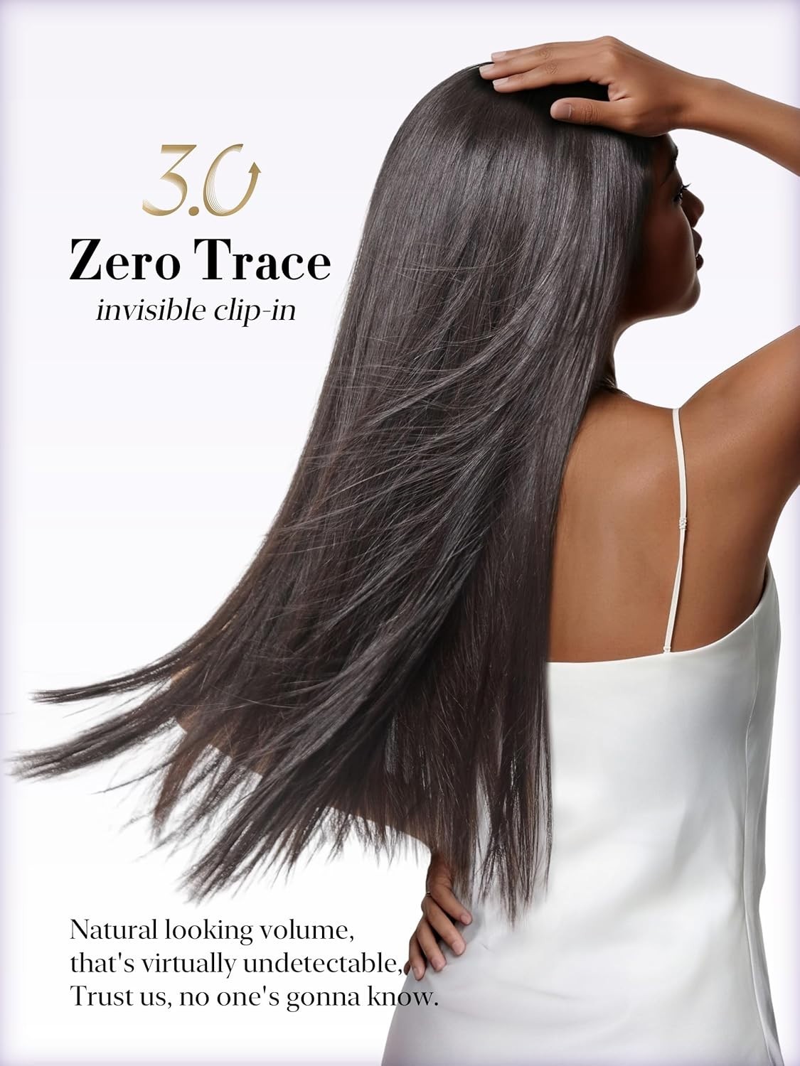 LUVME 0.59mm Zero Trace Invisible Clip in Hair Extensions, Silky Straight 7 Pcs