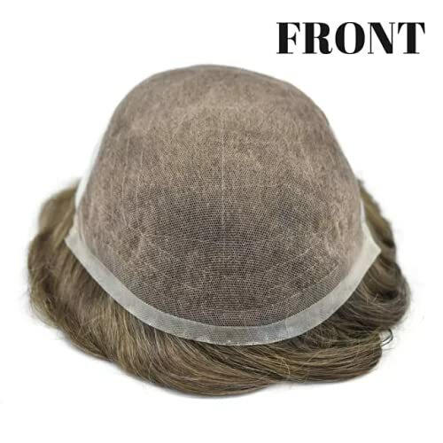Mens Toupee Hairpiece French Lace Front Hair System Replacement PU Skin Mens Wig