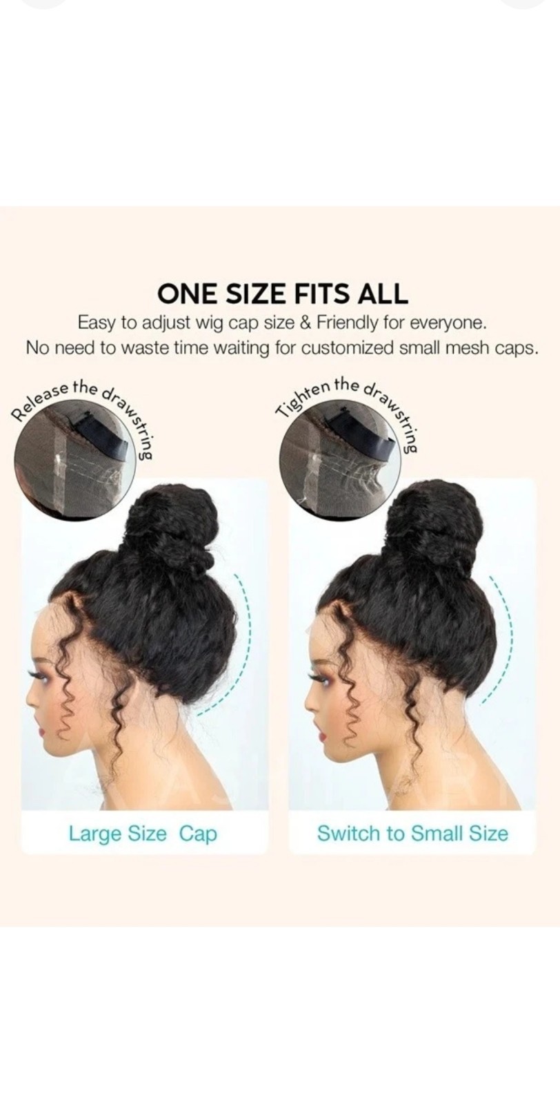New 16″ Ashimary Human Hair Invisi-Strap Water Wave 360 Lace Frontal Wig 1B
