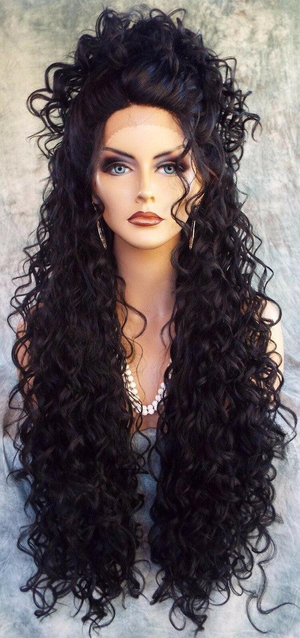 26″ X-LONG LACE FRONT DEEP C-PART HIGH HEAT SAFE WIG COLOR #1 SEXY 1116 NEW