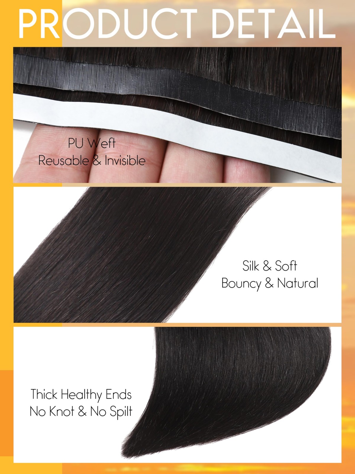 Caliee One Piece Tape In Hair Extensions Color 2 Darkest Brown Hair Extensions