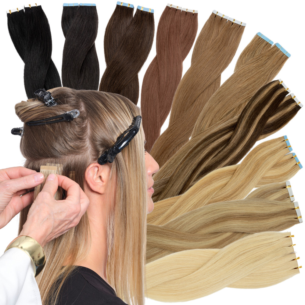 60pcs Strong Tape In Skin Weft Remy Human Hair Extensions Thick Ombre Caramel 8A