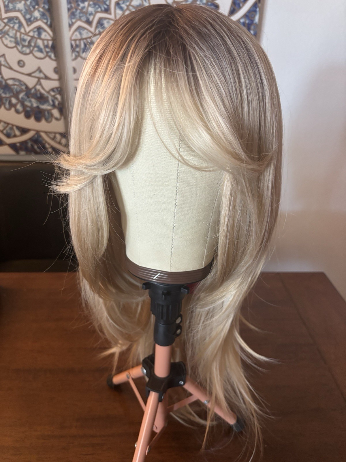 Hard Front Rebel Gypsy Heat Safe Synthetic Blonde Rooted Wig NWT
