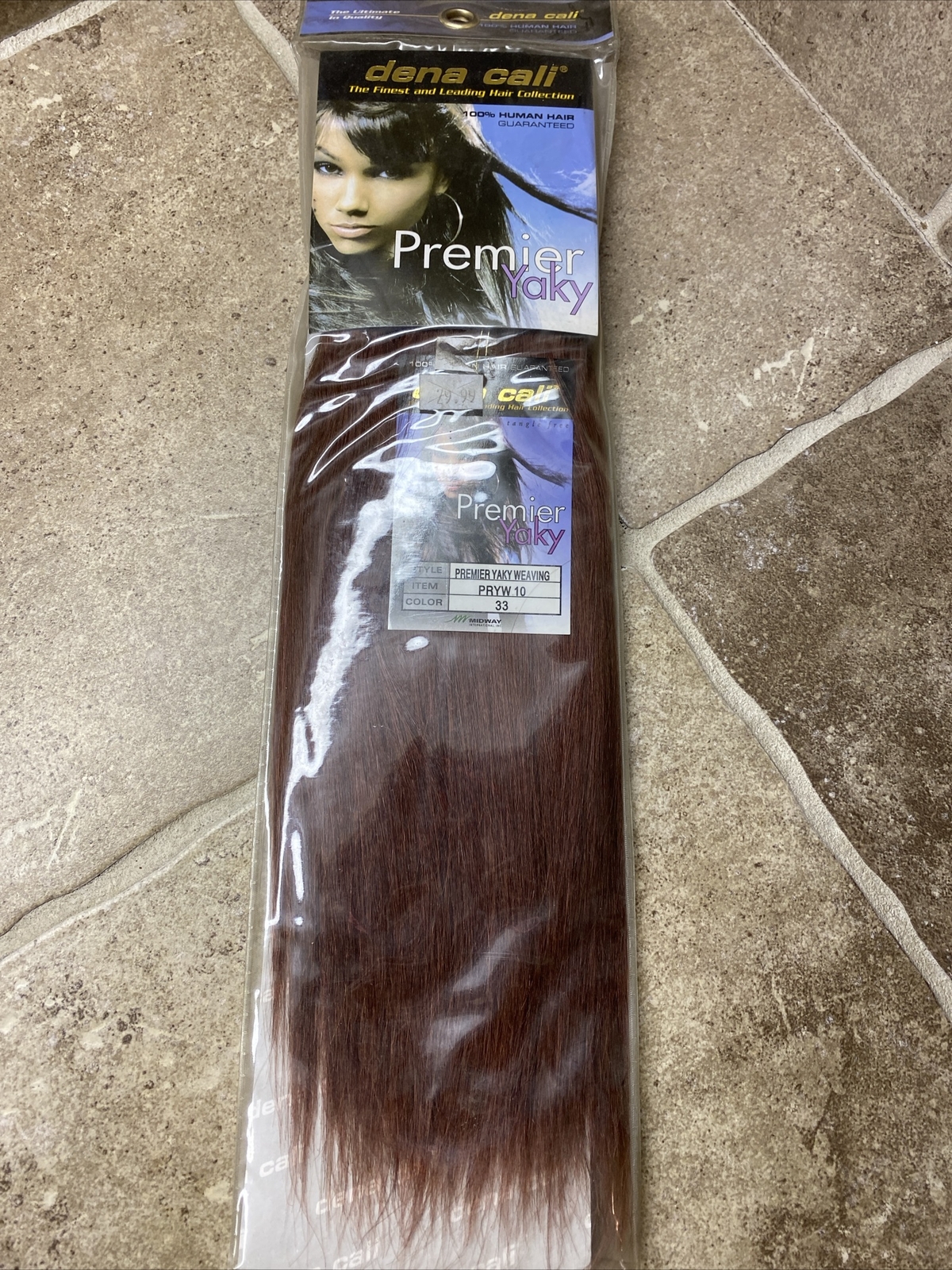 Dena Cali Premier Yaki 10” Color 33 Auburn 100% Human Hair for Weaving