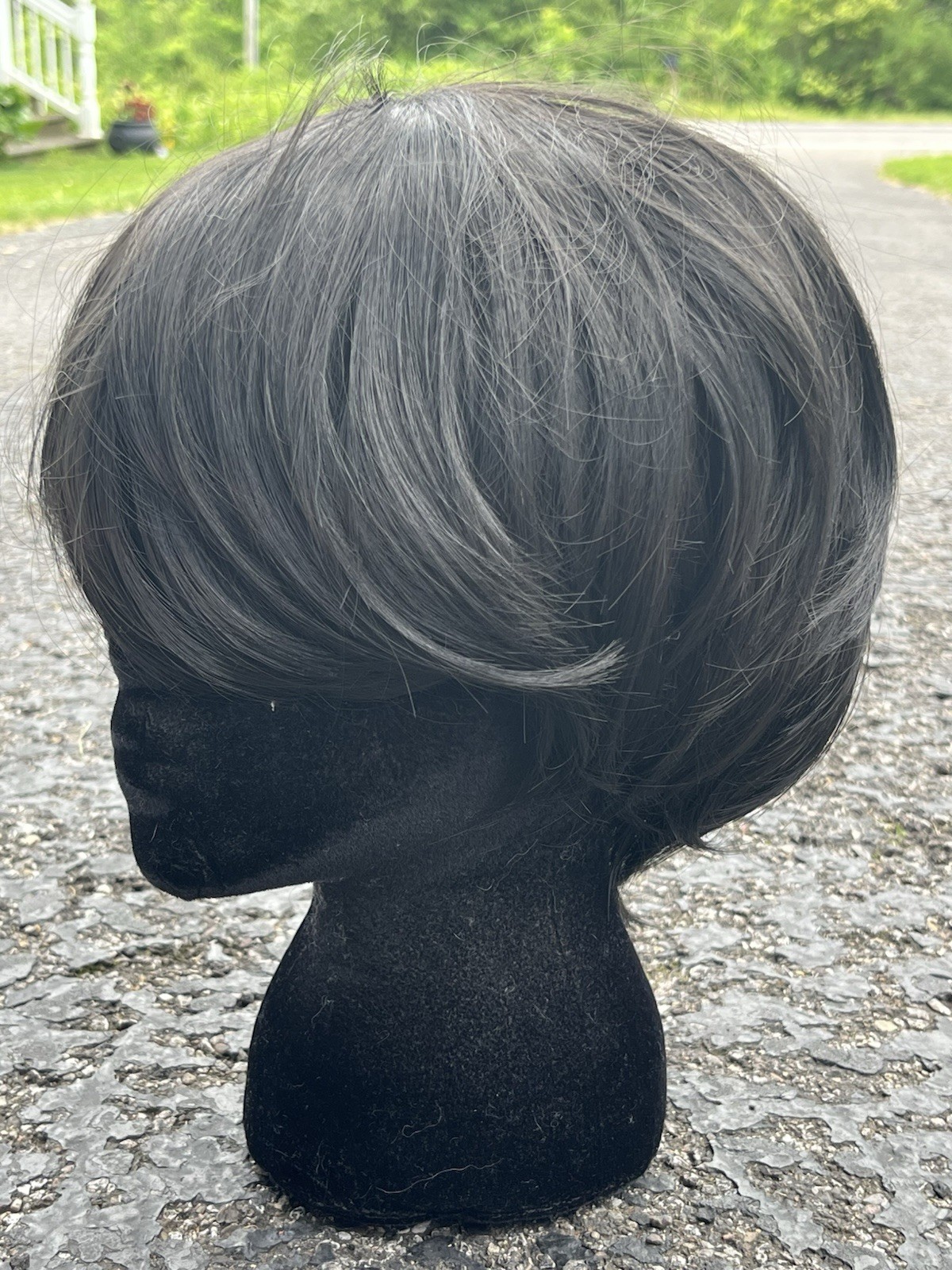 Set Of 3 Synthetic Wigs With Gel Padding And Adjustable Straps Black Red Bangs